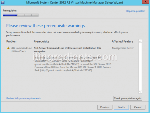 Install SCVMM 2012 R2 on Windows Server 2012 R2- (1)