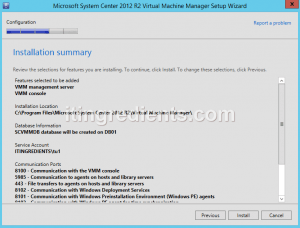 Install SCVMM 2012 R2 on Windows Server 2012 R2- (6)