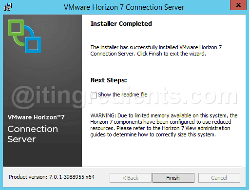install VMWare View Horizon 7 Connection Server
