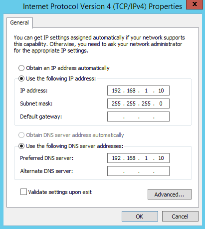 How to change IP address on Windows Server 2012 R2