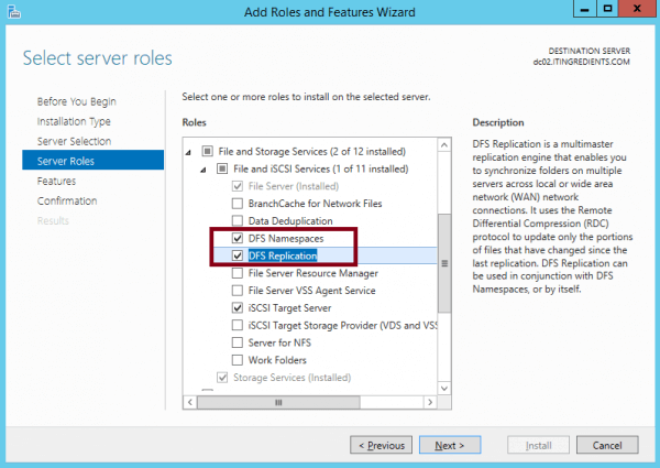 Настройка dfs windows server 2012 r2