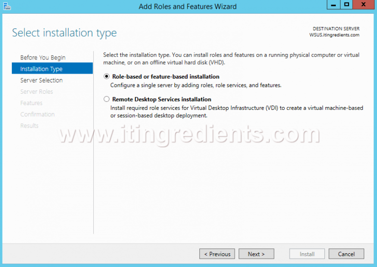 Install WSUS on Server 2012 R2 - Windows Server Update Services