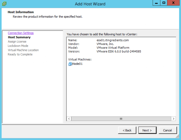 How to add VMWare ESXi Host to vCenter 6