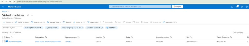 Create Azure Virtual Machine using Azure Portal