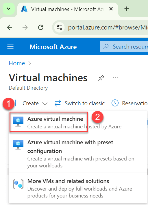 Create Azure Virtual Machine using Azure Portal